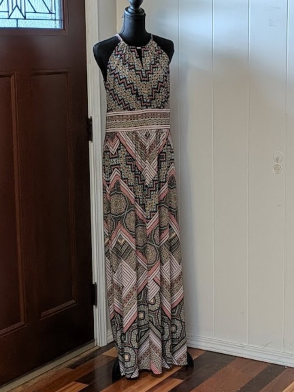 "London Times" Kaleidoscope Bohemian Maxi Dress in Size 12